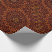 Kaleidoscope Design Dark Brown Floral Pattern Cadeaupapier (Hoek)