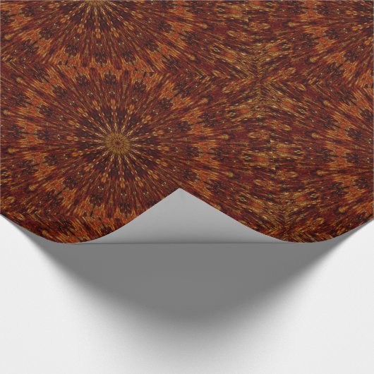Kaleidoscope Design Dark Brown Floral Pattern Cadeaupapier (Hoek)