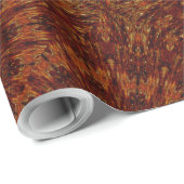 Kaleidoscope Design Dark Brown Floral Pattern Cadeaupapier (Rol Hoek)