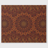 Kaleidoscope Design Dark Brown Floral Pattern Cadeaupapier (Vlak)