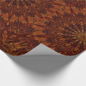 Kaleidoscope Design Dark Brown Floral Pattern Cadeaupapier (Hoek)