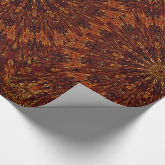 Kaleidoscope Design Dark Brown Floral Pattern Cadeaupapier (Hoek)