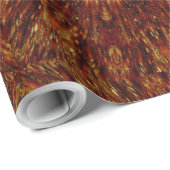 Kaleidoscope Design Dark Brown Floral Pattern Cadeaupapier (Rol Hoek)