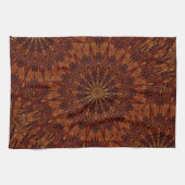 Kaleidoscope Design Dark Brown Floral Pattern Theedoek (Horizontaal)