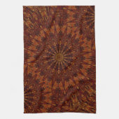 Kaleidoscope Design Dark Brown Floral Pattern Theedoek (Verticaal)