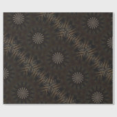Kaleidoscope Design Dark Brown Rustic Floral Cadeaupapier (Vlak)