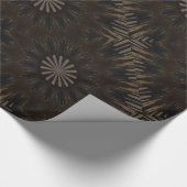 Kaleidoscope Design Dark Brown Rustic Floral Cadeaupapier (Hoek)