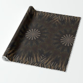 Kaleidoscope Design Dark Brown Rustic Floral Cadeaupapier (Uitgerold)