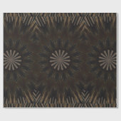 Kaleidoscope Design Dark Brown Rustic Floral Cadeaupapier (Vlak)