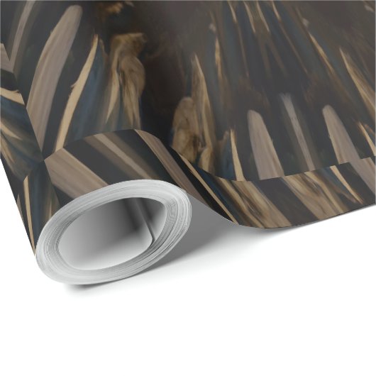 Kaleidoscope Design Dark Brown Rustic Floral Cadeaupapier (Rol Hoek)