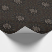 Kaleidoscope Design Dark Brown Rustic Floral Cadeaupapier (Hoek)