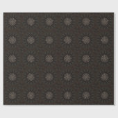 Kaleidoscope Design Dark Brown Rustic Floral Cadeaupapier (Vlak)