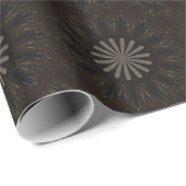 Kaleidoscope Design Dark Brown Rustic Floral Cadeaupapier (Rol Hoek)