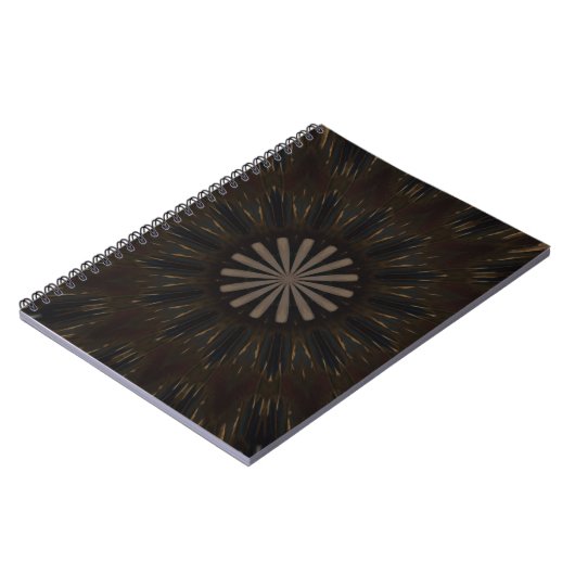 Kaleidoscope Design Dark Brown Rustic Floral Notitieboek (Linkerzijde)