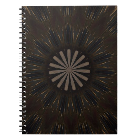 Kaleidoscope Design Dark Brown Rustic Floral Notitieboek (Voorkant)