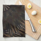 Kaleidoscope Design Dark Brown Rustic Floral Theedoek (Quarter Fold)