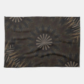 Kaleidoscope Design Dark Brown Rustic Floral Theedoek (Horizontaal)