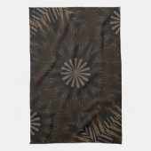 Kaleidoscope Design Dark Brown Rustic Floral Theedoek (Verticaal)
