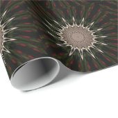 Kaleidoscope Design Dark Green Red Brown Cadeaupapier (Rol Hoek)