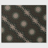Kaleidoscope Design Dark Green Red Brown Cadeaupapier (Vlak)