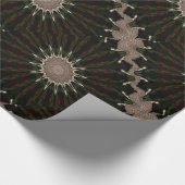 Kaleidoscope Design Dark Green Red Brown Cadeaupapier (Hoek)