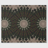 Kaleidoscope Design Dark Green Red Brown Cadeaupapier (Vlak)