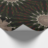 Kaleidoscope Design Dark Green Red Brown Cadeaupapier (Hoek)