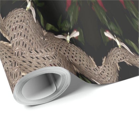 Kaleidoscope Design Dark Green Red Brown Cadeaupapier (Rol Hoek)