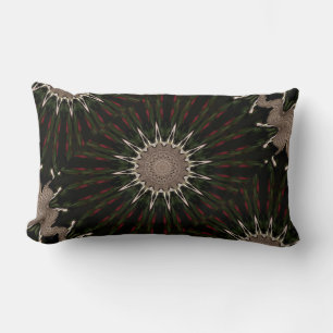 Kaleidoscope Design Dark Green Red Brown Kussen
