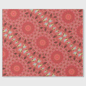 Kaleidoscope Design Floral Red Cadeaupapier (Vlak)