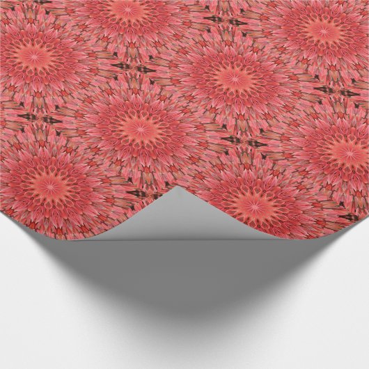 Kaleidoscope Design Floral Red Cadeaupapier (Hoek)