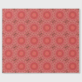 Kaleidoscope Design Floral Red Cadeaupapier (Vlak)