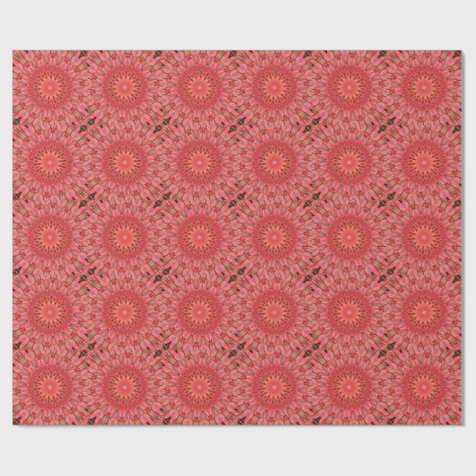 Kaleidoscope Design Floral Red Cadeaupapier (Vlak)