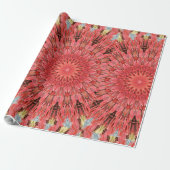 Kaleidoscope Design Floral Red Cadeaupapier (Uitgerold)