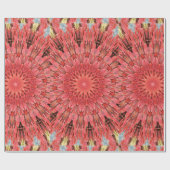 Kaleidoscope Design Floral Red Cadeaupapier (Vlak)
