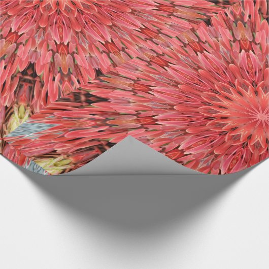 Kaleidoscope Design Floral Red Cadeaupapier (Hoek)