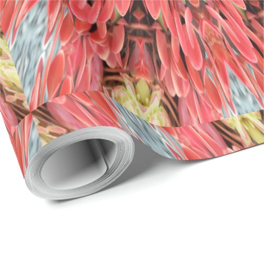 Kaleidoscope Design Floral Red Cadeaupapier (Rol Hoek)