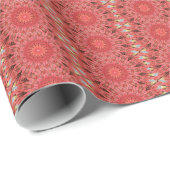 Kaleidoscope Design Floral Red Cadeaupapier (Rol Hoek)