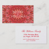 Kaleidoscope Design Floral Red Visitekaartje (Voorkant / Achterkant)