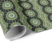 Kaleidoscope Design Green Black Cadeaupapier (Rol Hoek)