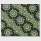 Kaleidoscope Design Green Black Cadeaupapier (Vlak)
