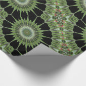 Kaleidoscope Design Green Black Cadeaupapier (Hoek)