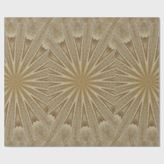 Kaleidoscope Design Light Brown Rustic Floral Cadeaupapier (Vlak)