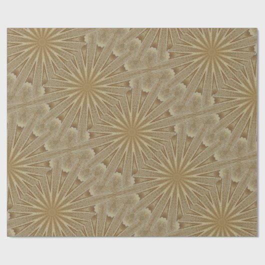 Kaleidoscope Design Light Brown Rustic Floral Cadeaupapier (Vlak)