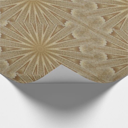Kaleidoscope Design Light Brown Rustic Floral Cadeaupapier (Hoek)