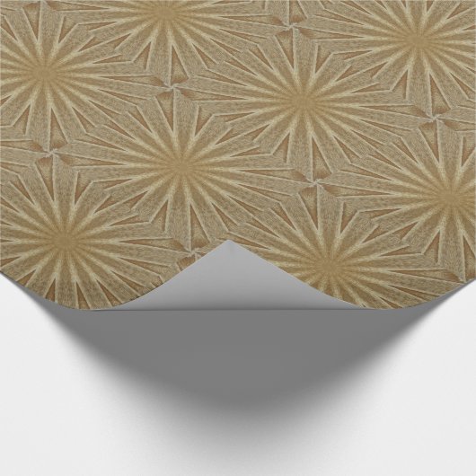Kaleidoscope Design Light Brown Rustic Floral Cadeaupapier (Hoek)