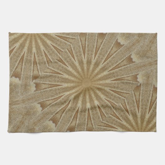 Kaleidoscope Design Light Brown Rustic Floral Theedoek (Horizontaal)