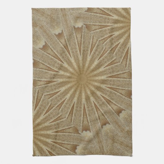 Kaleidoscope Design Light Brown Rustic Floral Theedoek (Verticaal)