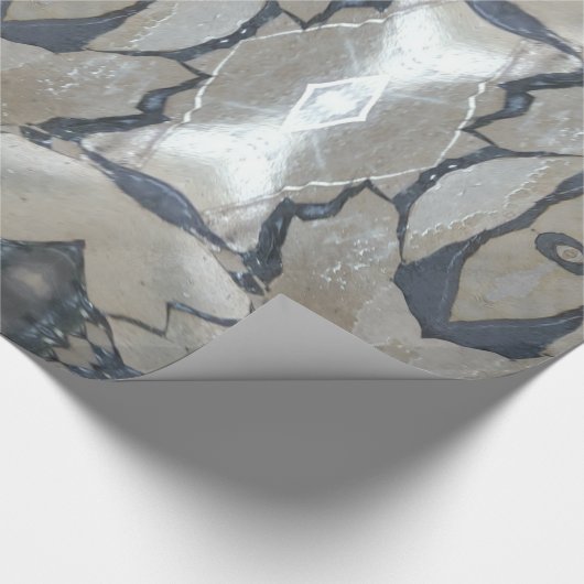 Kaleidoscope Design Light en Dark Grey Pattern Cadeaupapier (Hoek)