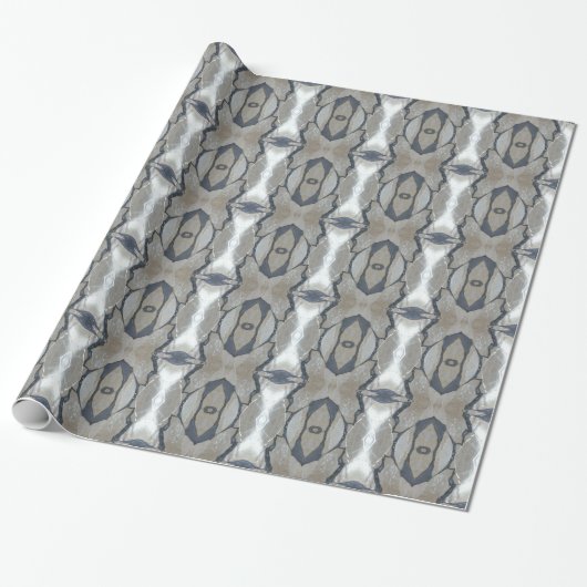 Kaleidoscope Design Light en Dark Grey Pattern Cadeaupapier (Uitgerold)
